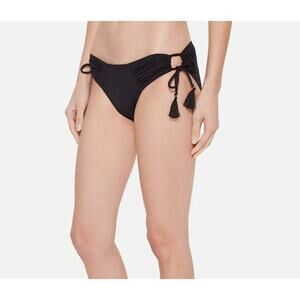 Vince Camuto Riviera Solids Side Tie Cheeky Bikini Bottom Black LG